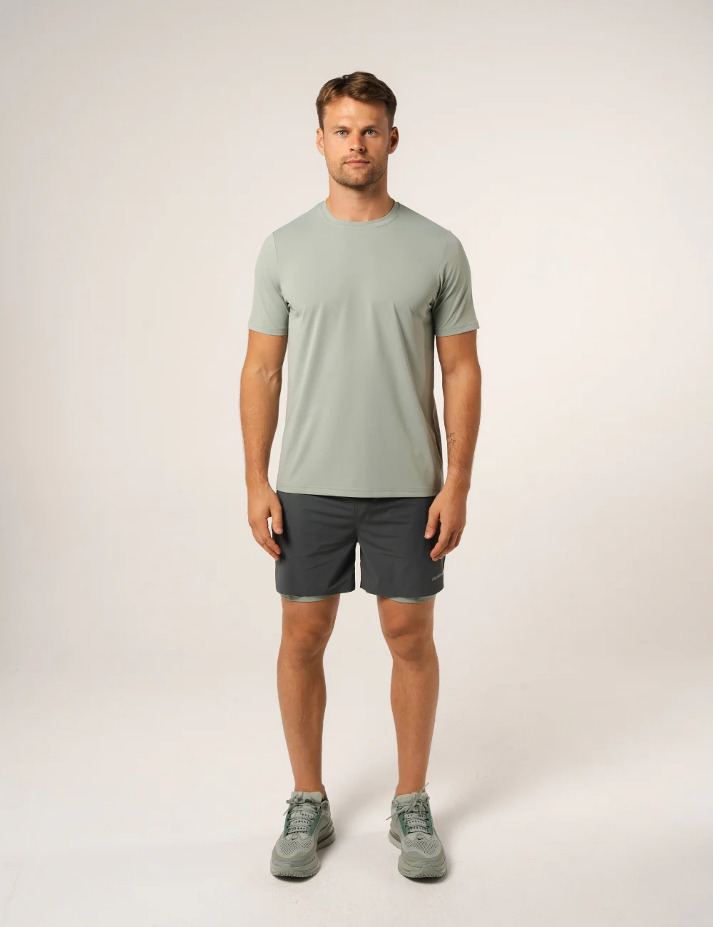 AR PERFORMANCE DUAL SHORTS - DARK MOSS / ICEBERG - Image 4
