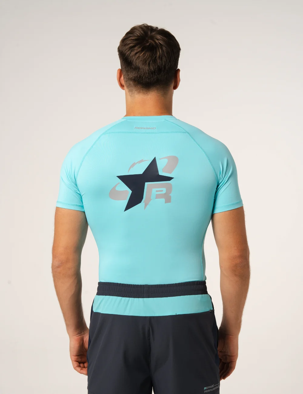 BASE LAYER T-SHIRT - CYAN / NAVY - Image 2