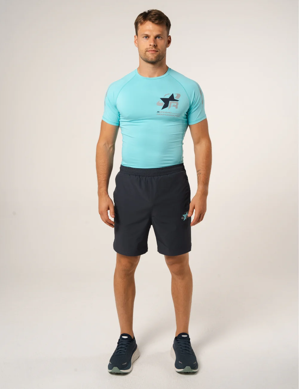 BASE LAYER T-SHIRT - CYAN / NAVY - Image 4