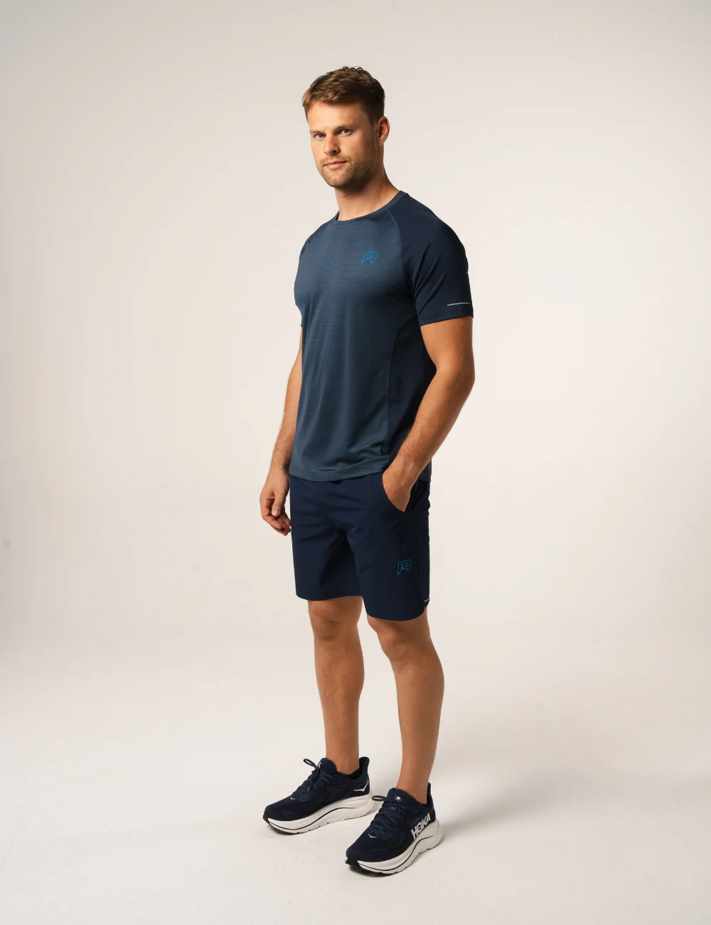 CURVE T-SHIRT - NAVY / NEON BLUE - Image 4